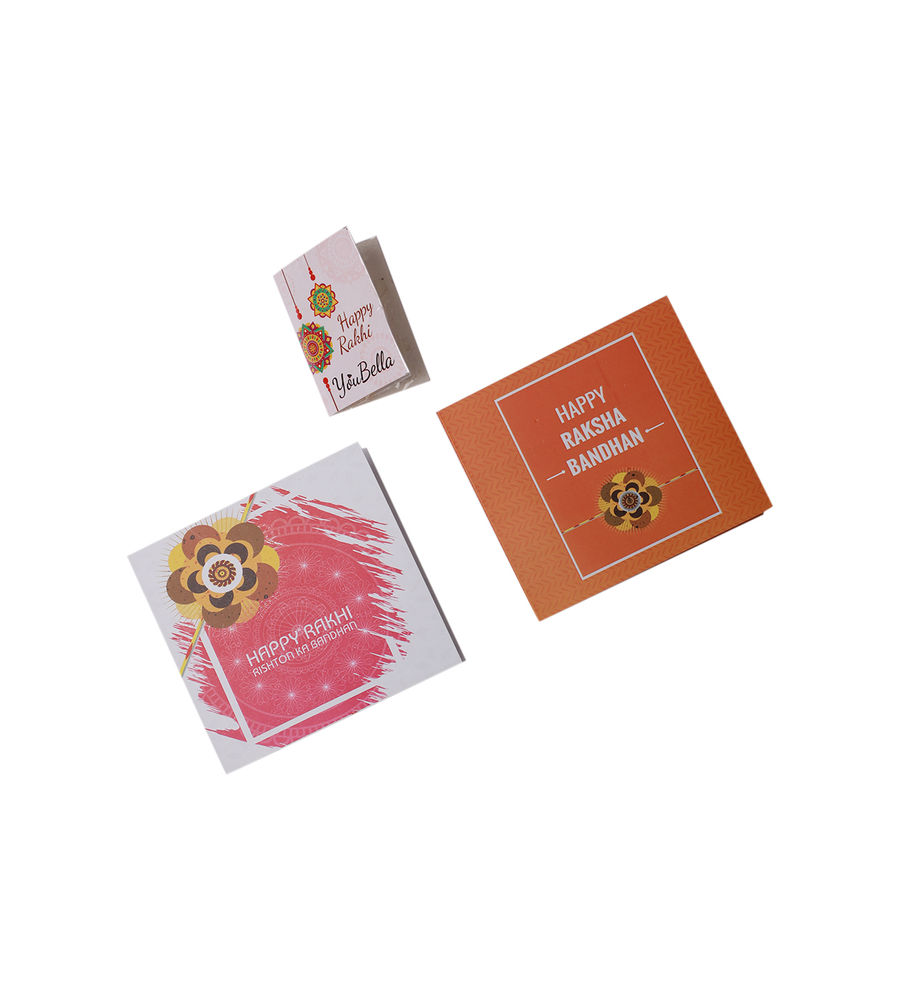 YouBella 2 Rakhi and 2 Greeting Card Combo for Brother, Rakhi Gift for Brother/bhaiyya/bhai (Style 2)